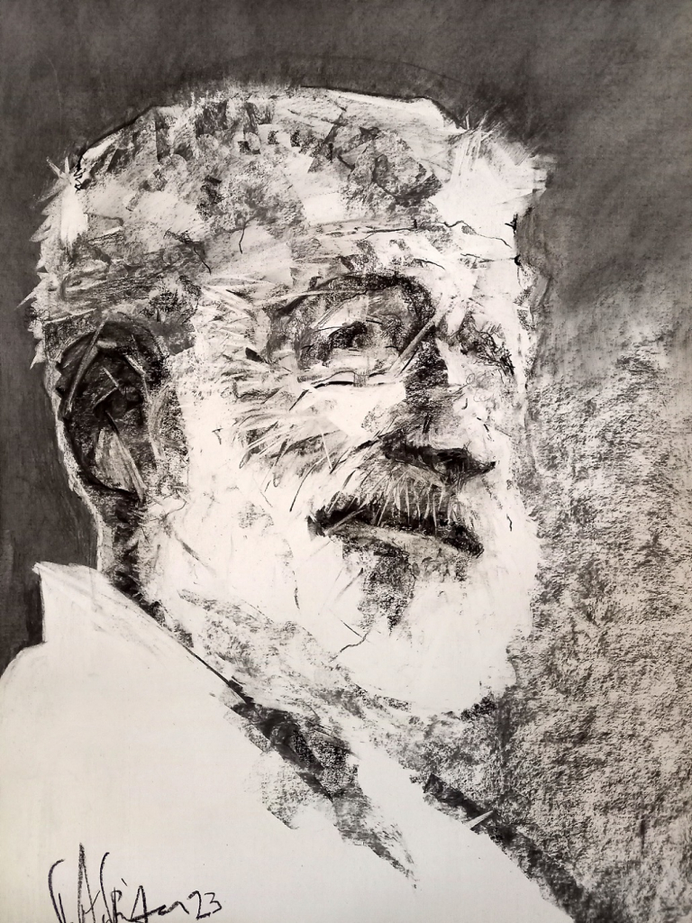 Ernest Hemingwaycharcoal on paper 70 x 50 cm